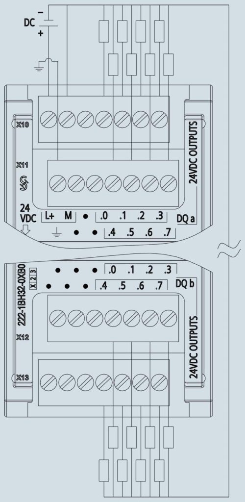 سیم بندی کارت ورودی خروجی دیجیتال SM 1223 8DI/8DO با کدفنی 6ES7223-1BH32-0XB0