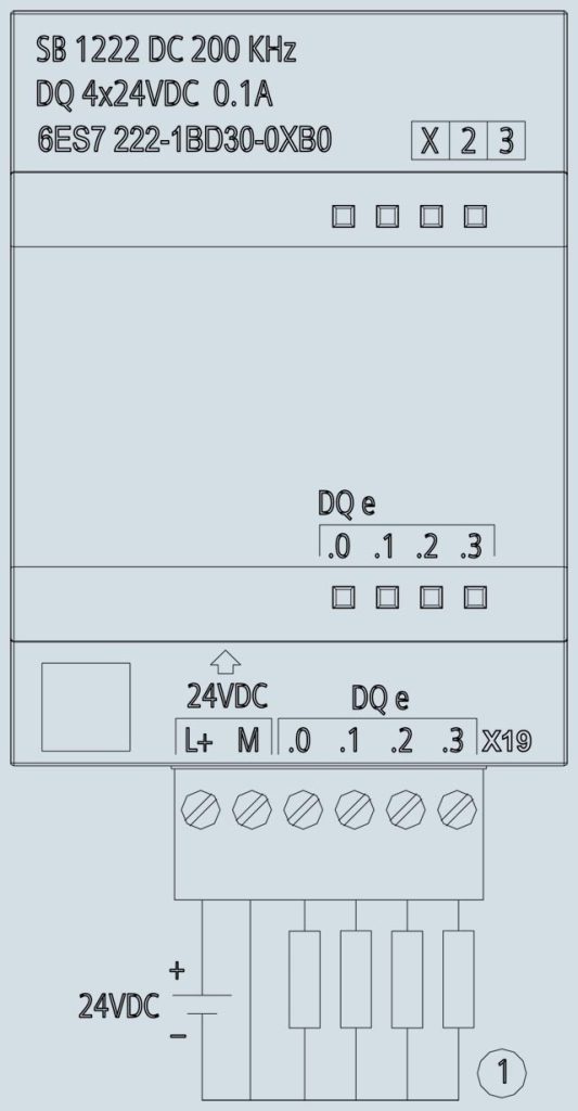 سیم بندی سیگنال برد خروجی دیجیتال SB 1222 4DO 24V DC زیمنس