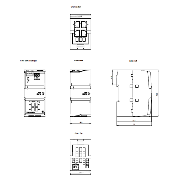 ابعاد کارت شبکه CSM 1277 زیمنس با کدفنی 6GK7277-1AA10-0AA0