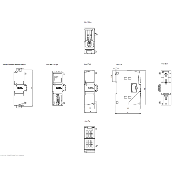 ماژول ارتباطی CP 1242-5 زیمنس 6GK7242-5DX30-0XE0 2 ابعاد ماژول ارتباطی زیمنس 6GK7242-5DX30-0XE0