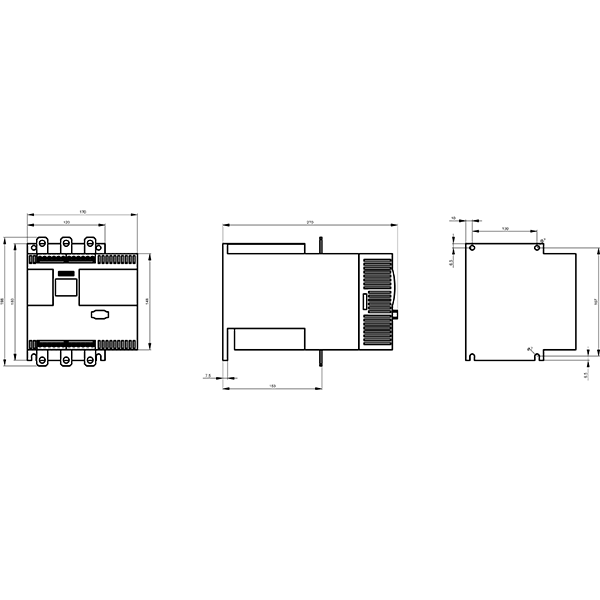 سافت استارتر دیجیتال 75 کیلووات زیمنس مدل 3RW4435-6BC44 2 ابعاد سافت استارتر دیجیتال 75 کیلووات زیمنس مدل 3RW4435-6BC44